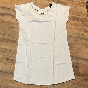 Bobeau White Short Sleeve Women's Dress